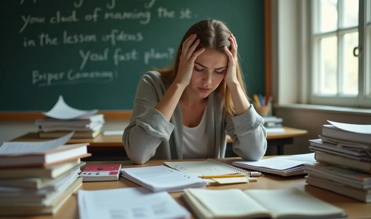 teacher crafting lesson plan