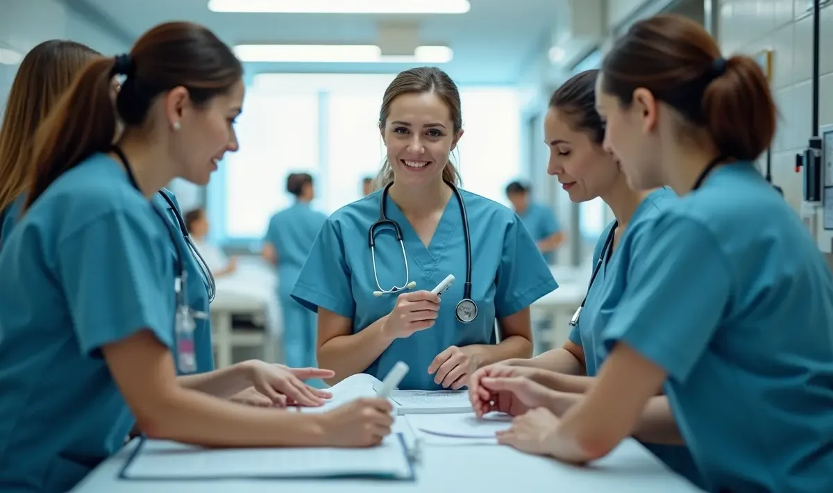 nurses working in hospital