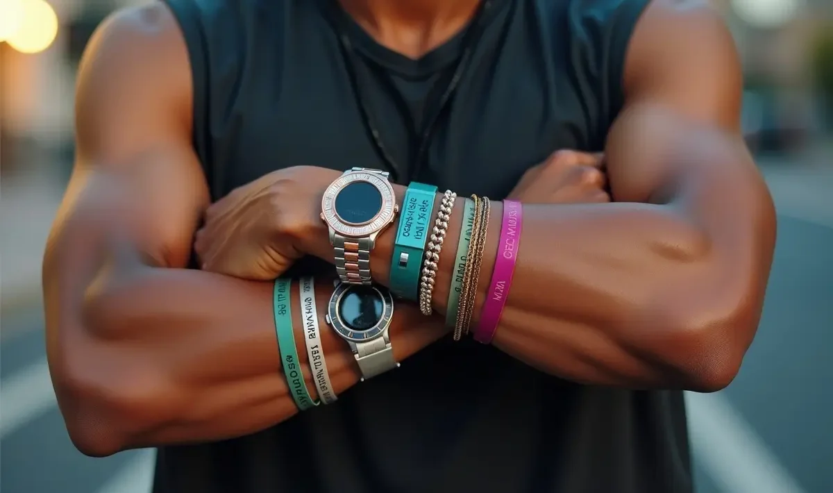 person wearing custom wristbands