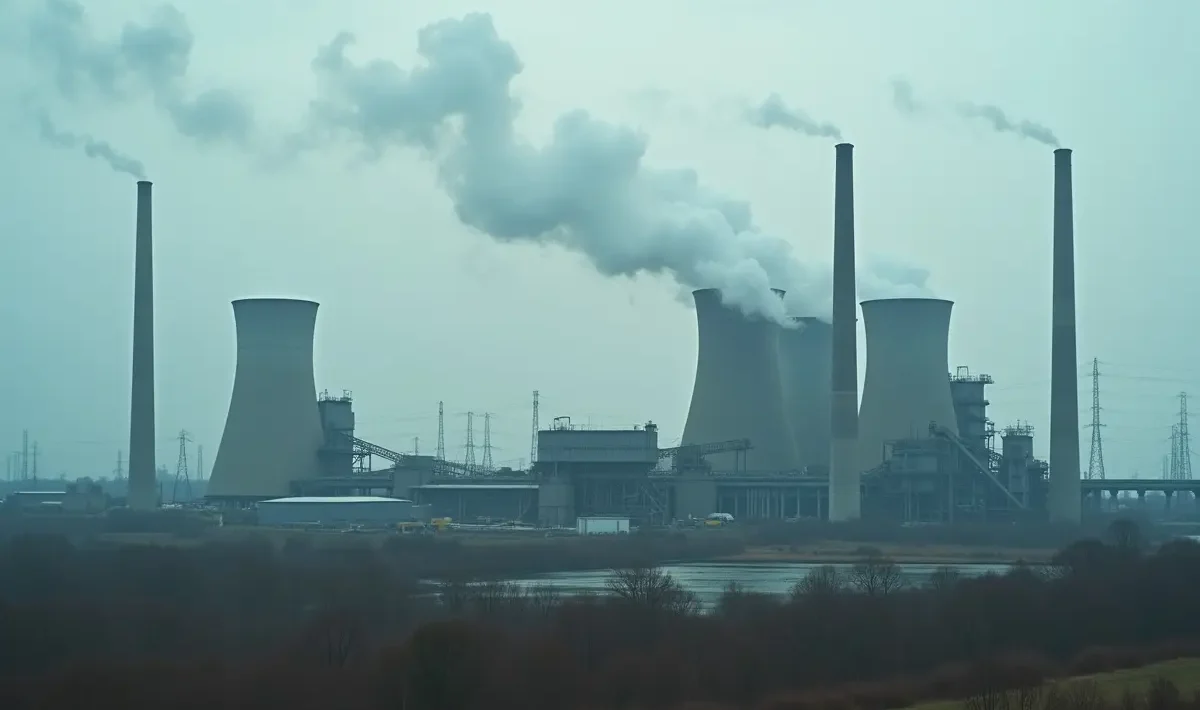 coal fired power plant showing key electricity generation processes